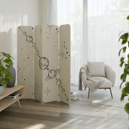 GALAXY OUTLINE 4-Panel Plywood Room Divider