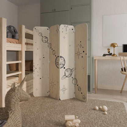 GALAXY OUTLINE 4-Panel Plywood Room Divider