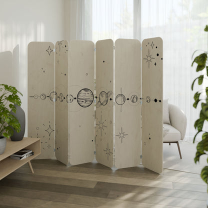 GALAXY OUTLINE 6-Panel Plywood Room Divider