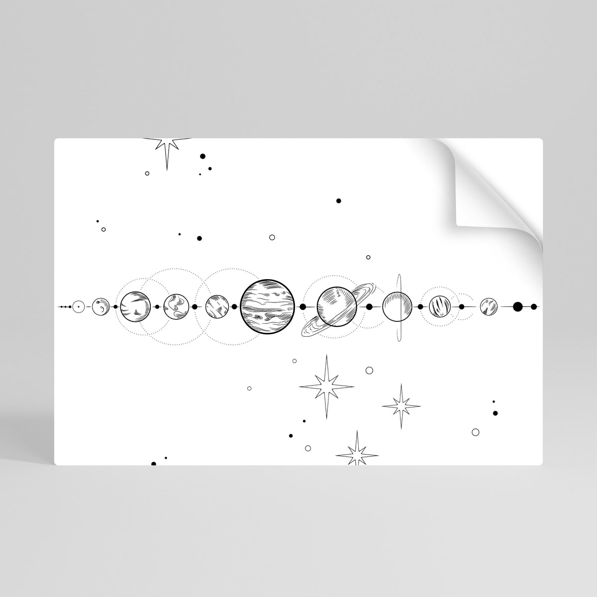 GALAXY OUTLINE Póster Autocolante Horizontal