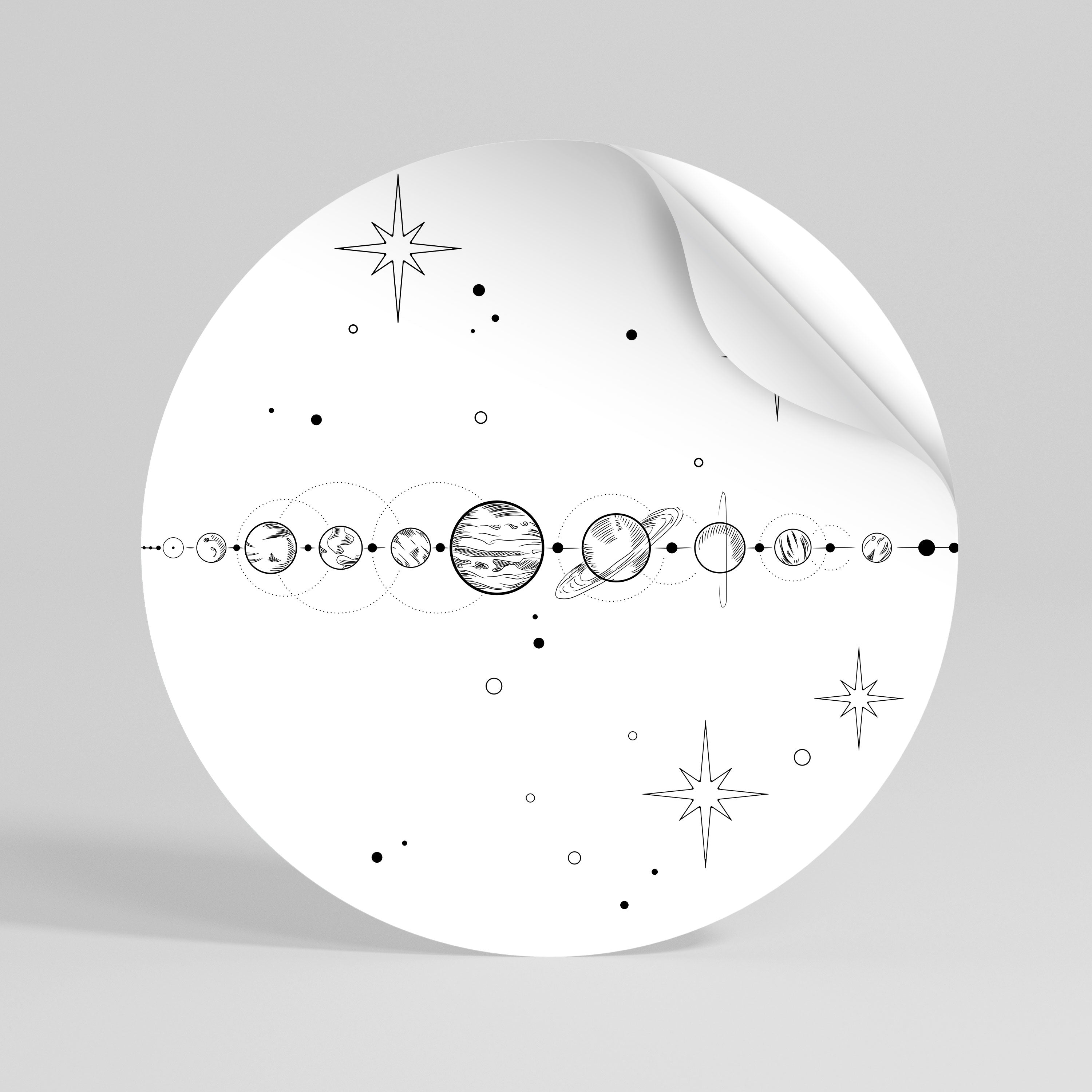 GALAXY OUTLINE Runder Wandsticker zum Abziehen und Aufkleben