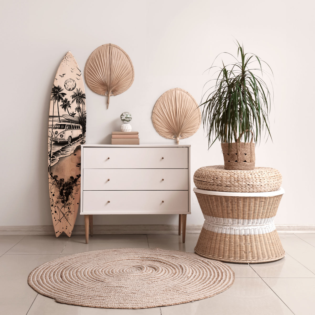 TRIPPY MEMORY Painel Decorativo Prancha de Surf