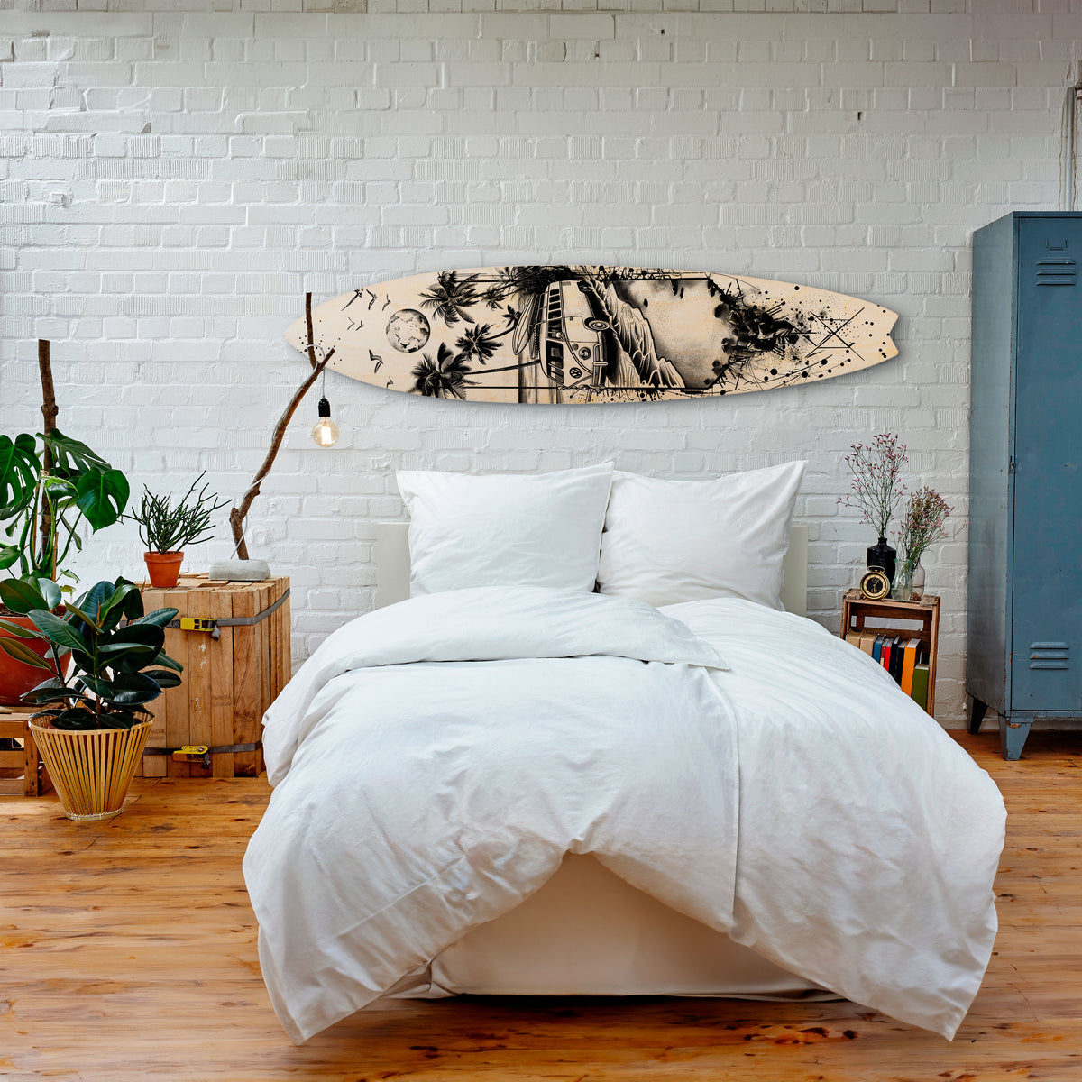 TRIPPY MEMORY Painel Decorativo Prancha de Surf