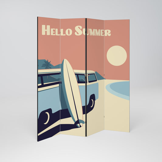 HELLO SUMMER 4dílný paraván