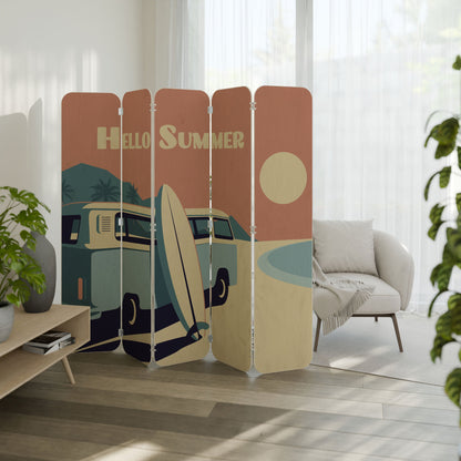 HELLO SUMMER 5-Panel Plywood Room Divider