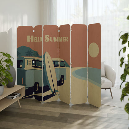 HELLO SUMMER 6-Panel Plywood Room Divider