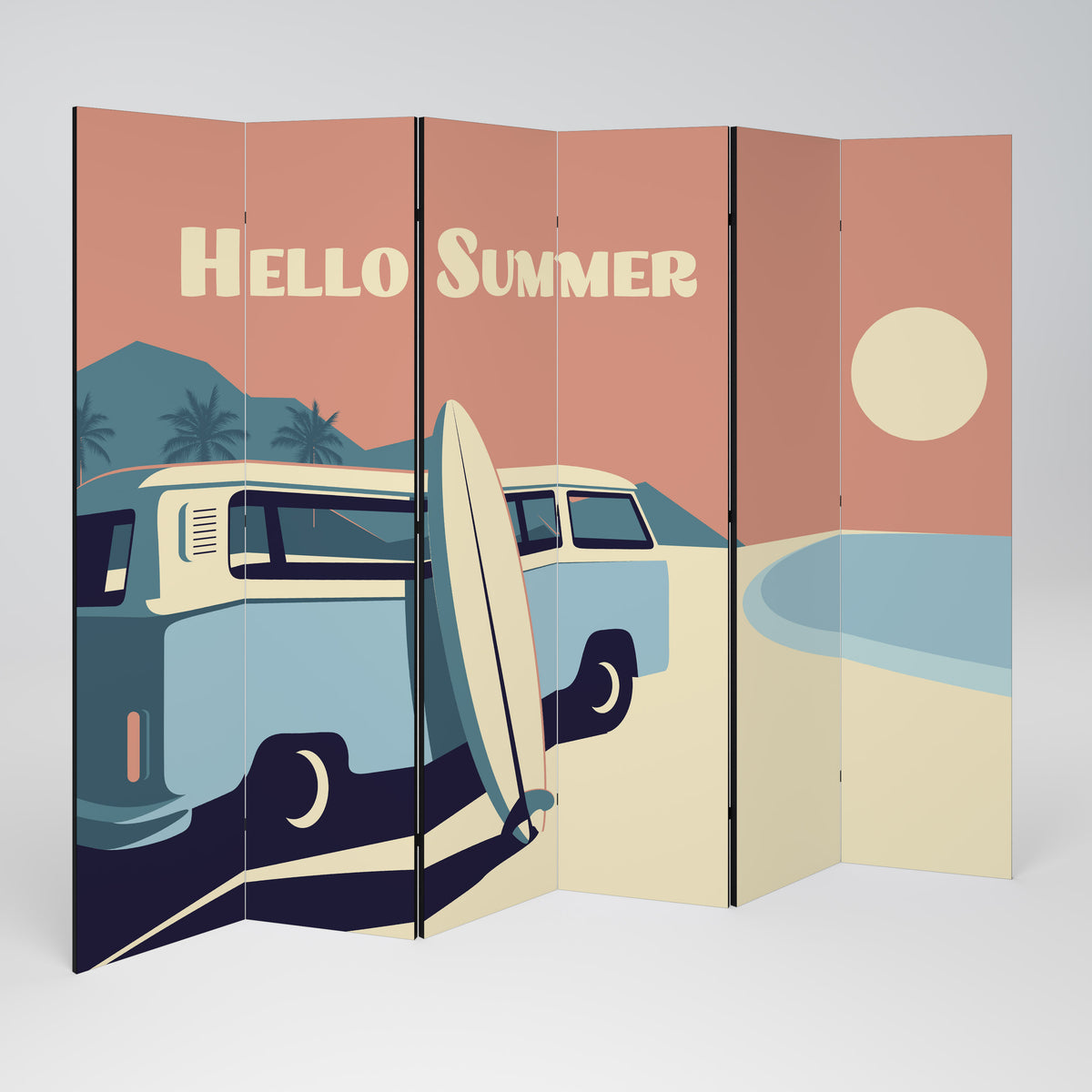 HELLO SUMMER 6-Panel Room Divider