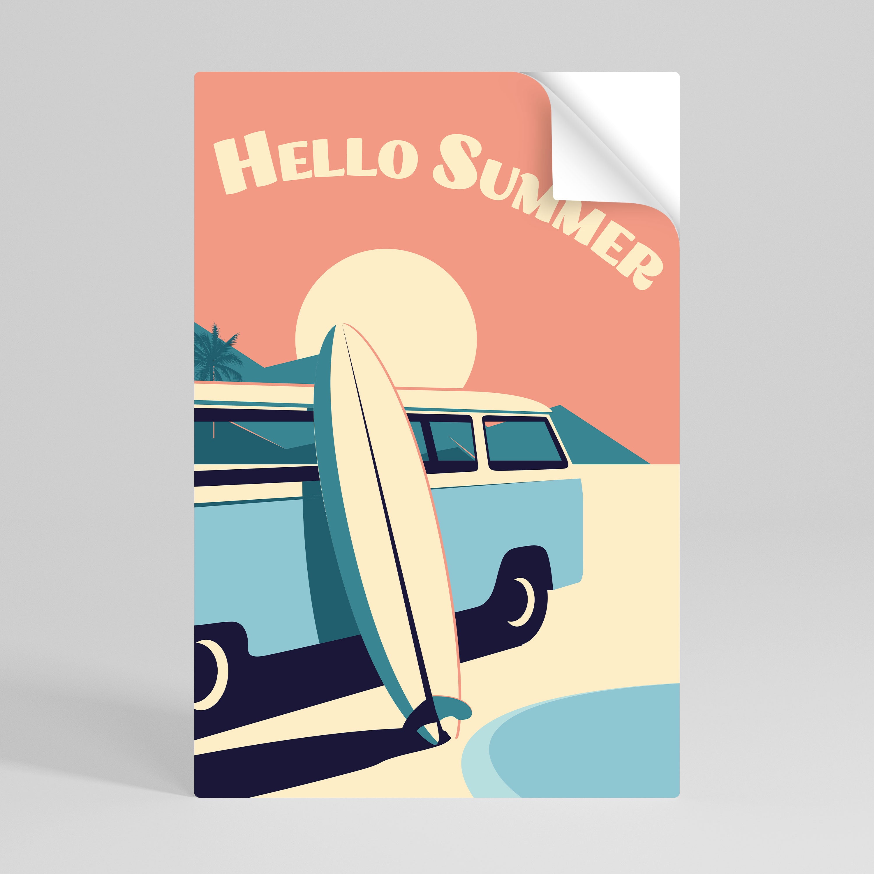 HELLO SUMMER Póster adhesivo vertical