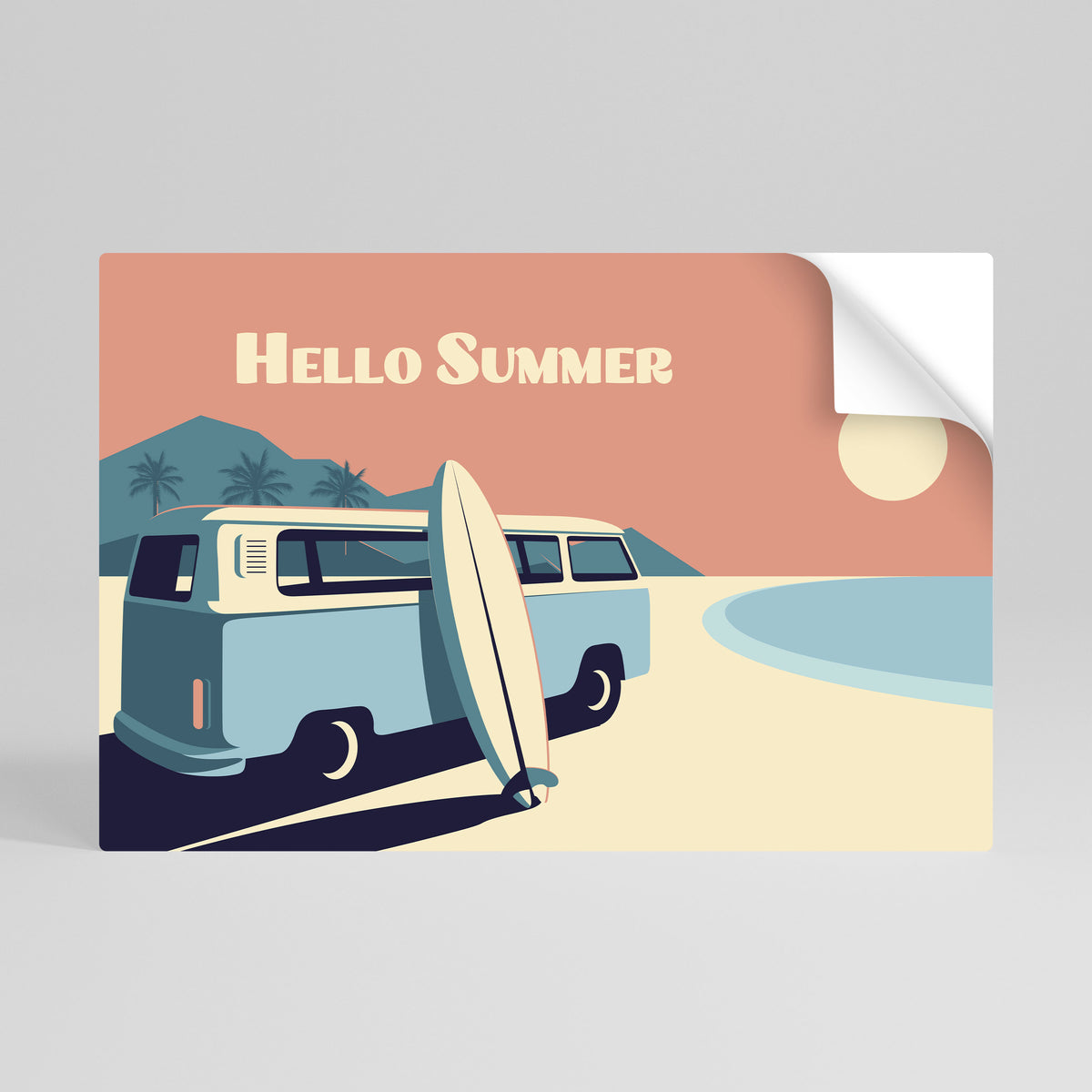 HELLO SUMMER Póster Autocolante Horizontal