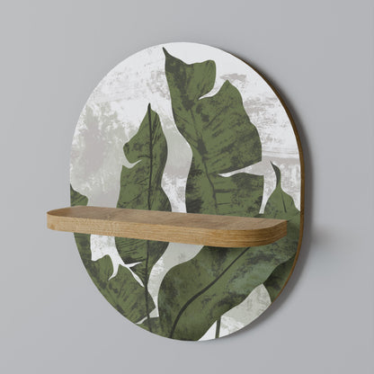 LEAF ECHO Oval Art Shelf In Oak Effect