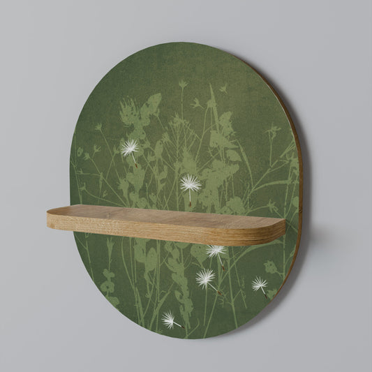 DANDELION HOLD Oval Art Shelf In Oak Effect