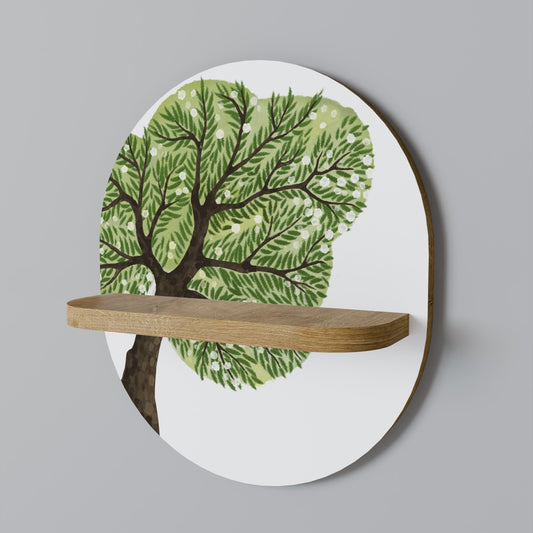 WILDERNESS DASH Oval Art Shelf In Oak Effect