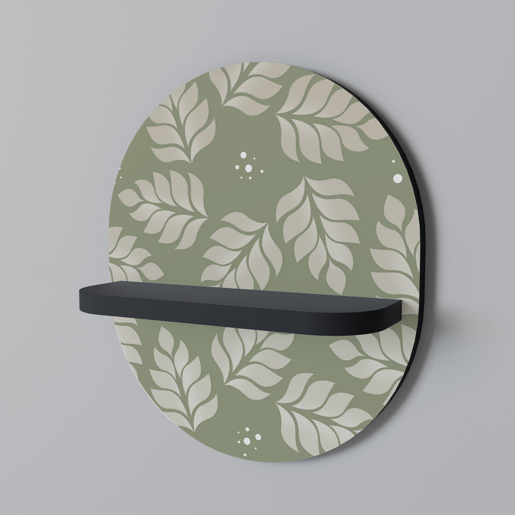 LEAVES ON GREEN Decorative Art Shelf