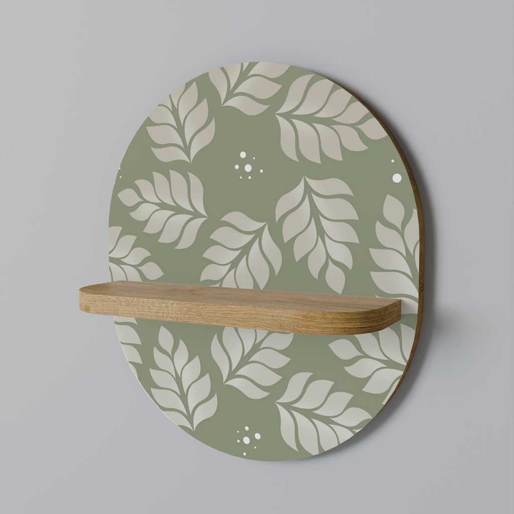 LEAVES ON GREEN Decorative Art Shelf