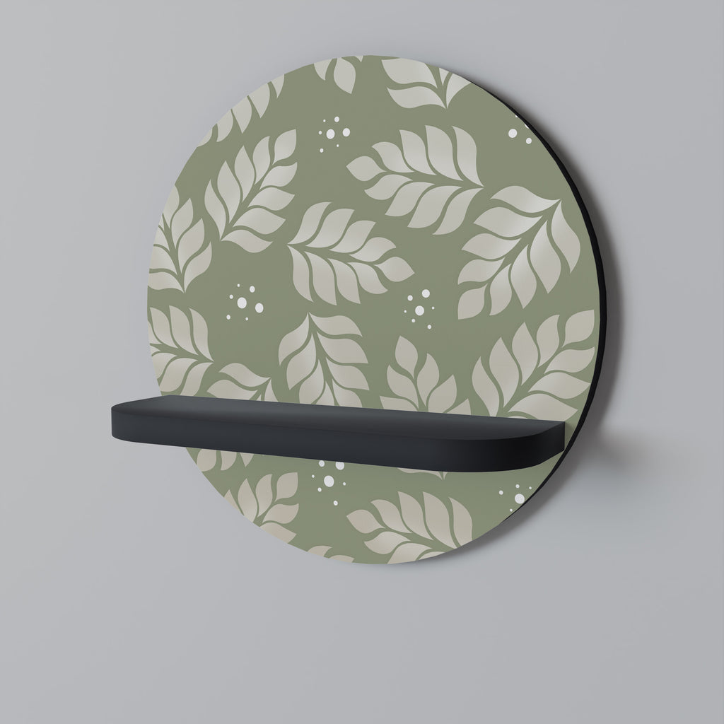 LEAVES ON GREEN Decorative Art Shelf