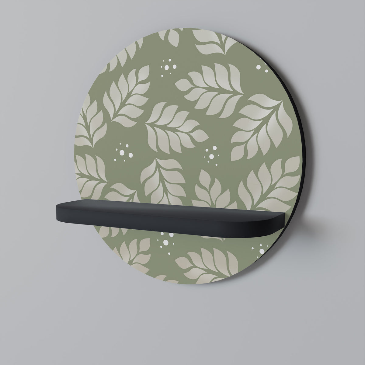 LEAVES ON GREEN Decorative Art Shelf