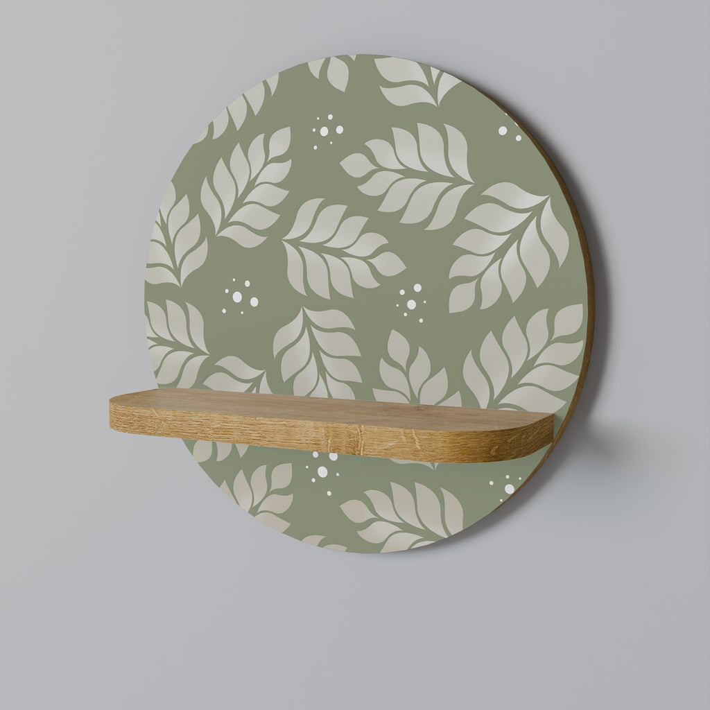 LEAVES ON GREEN Decorative Art Shelf