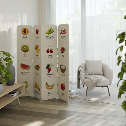 FRUIT LESSON 4-Panel Plywood Room Divider