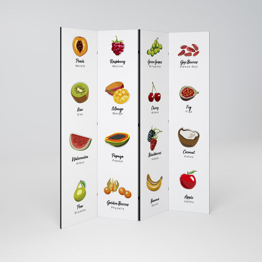 FRUIT LESSON 4-Panel Room Divider