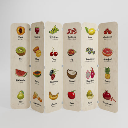 FRUIT LESSON 6-Panel Plywood Room Divider