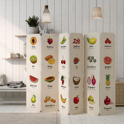 FRUIT LESSON 6-Panel Plywood Room Divider