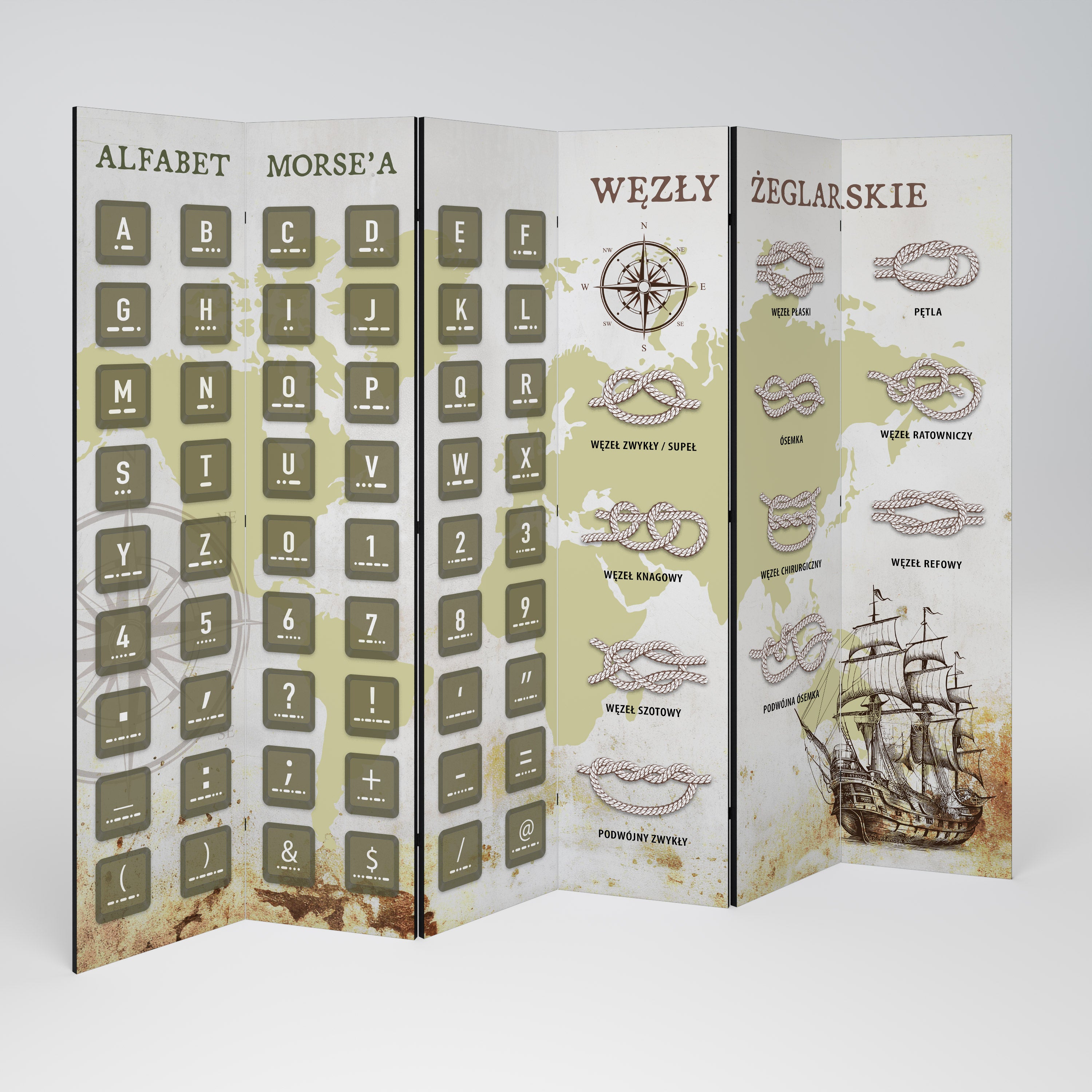 MORSE AND KNOTS Παραβάν με 6 πάνελ