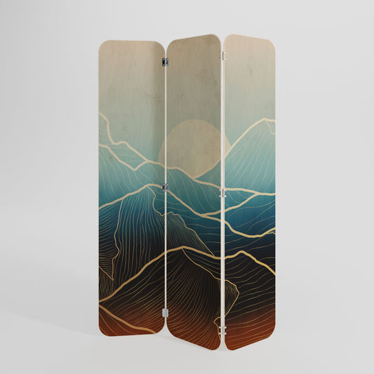 LUNAR SECRETS 3-Panel Plywood Room Divider