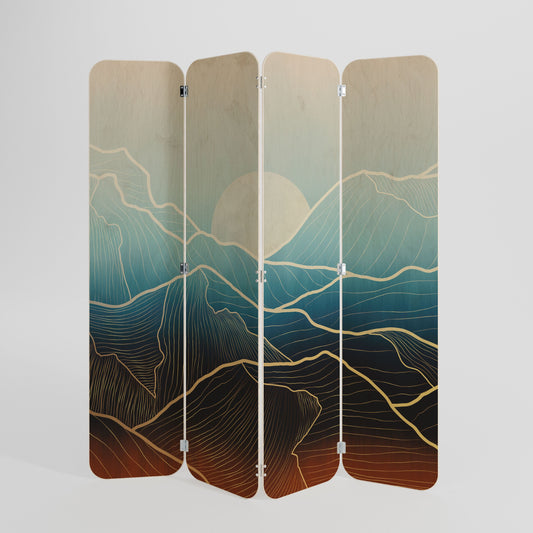 LUNAR SECRETS 4-Panel Plywood Room Divider