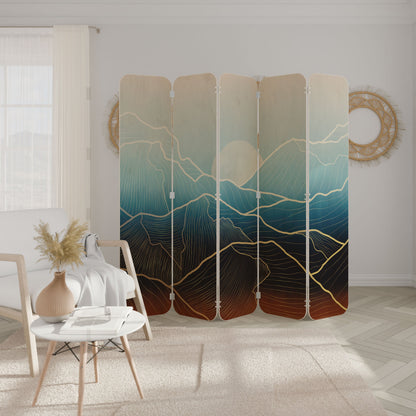 LUNAR SECRETS 5-Panel Plywood Room Divider