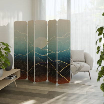 LUNAR SECRETS 5-Panel Plywood Room Divider