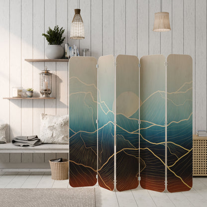 LUNAR SECRETS 5-Panel Plywood Room Divider