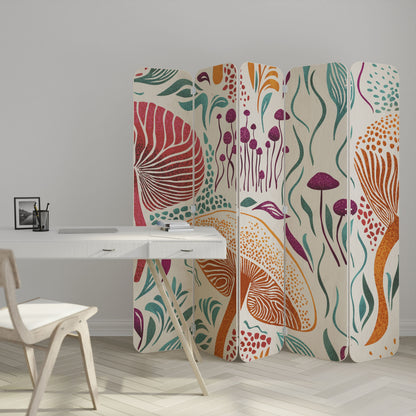 FUNGUS FANTASY 5-Panel Plywood Room Divider