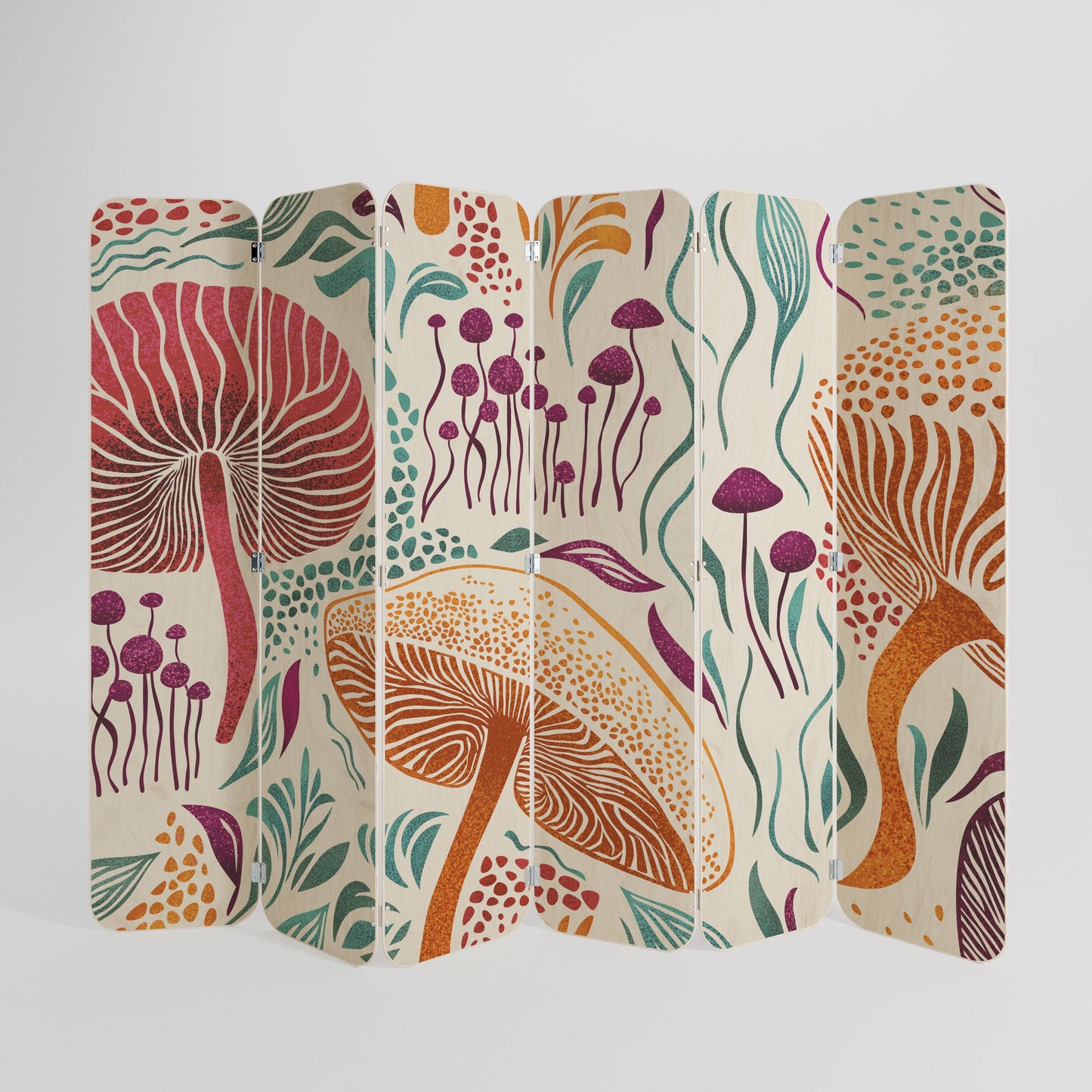 FUNGUS FANTASY 6-Panel Plywood Room Divider