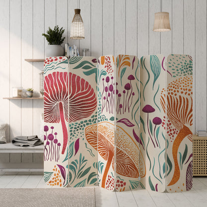 FUNGUS FANTASY 6-Panel Plywood Room Divider