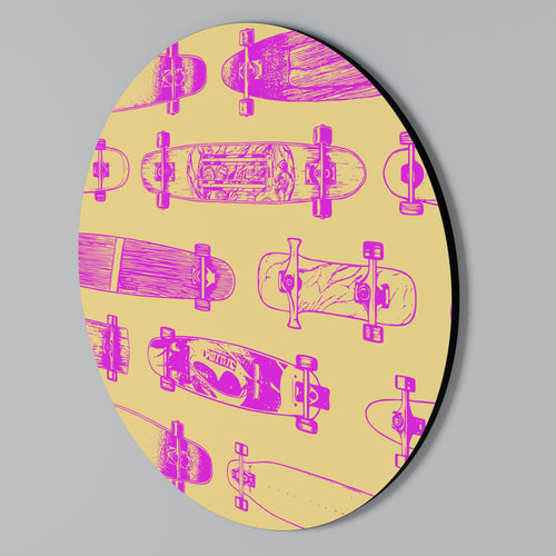 SKATEBOARD ARTISTRY Round Wall Art