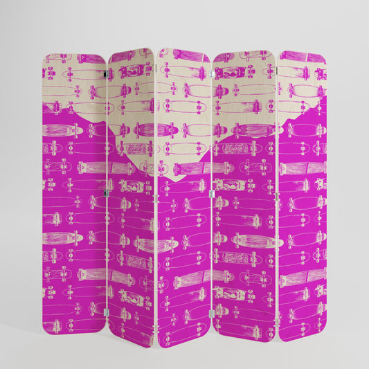 SKATEBOARD MAGENTA 5-Panel Plywood Room Divider