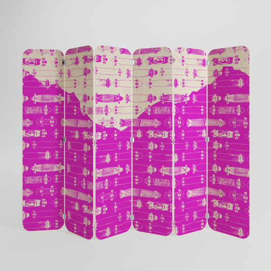 SKATEBOARD MAGENTA 6-Panel Plywood Room Divider