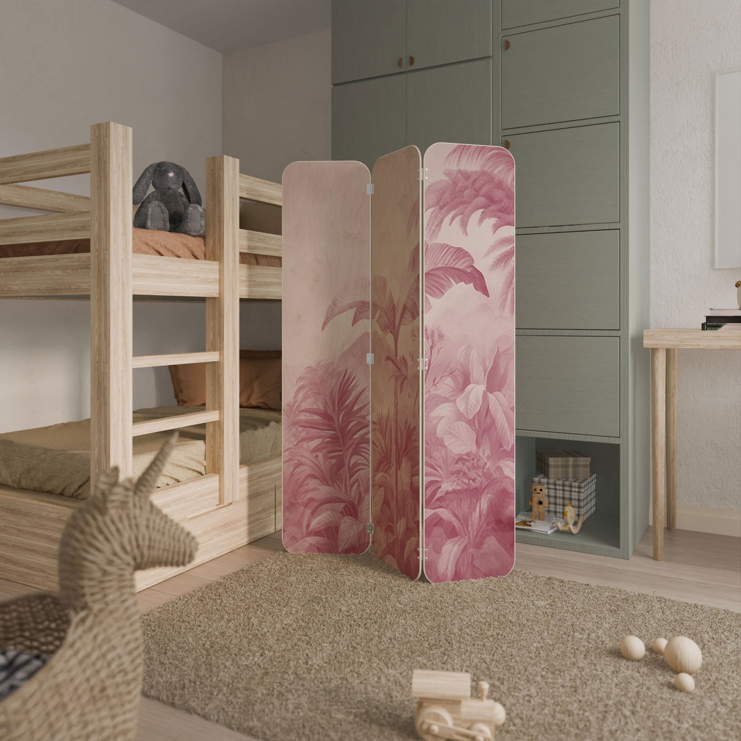 SWEET TROPICS 3-Panel Plywood Room Divider