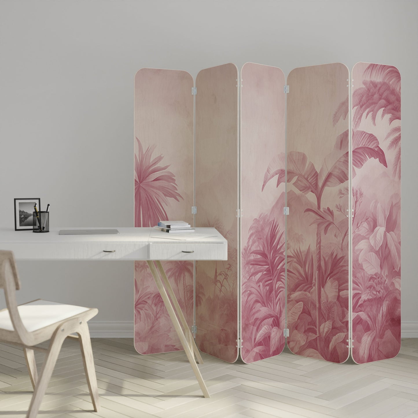 SWEET TROPICS 5-Panel Plywood Room Divider