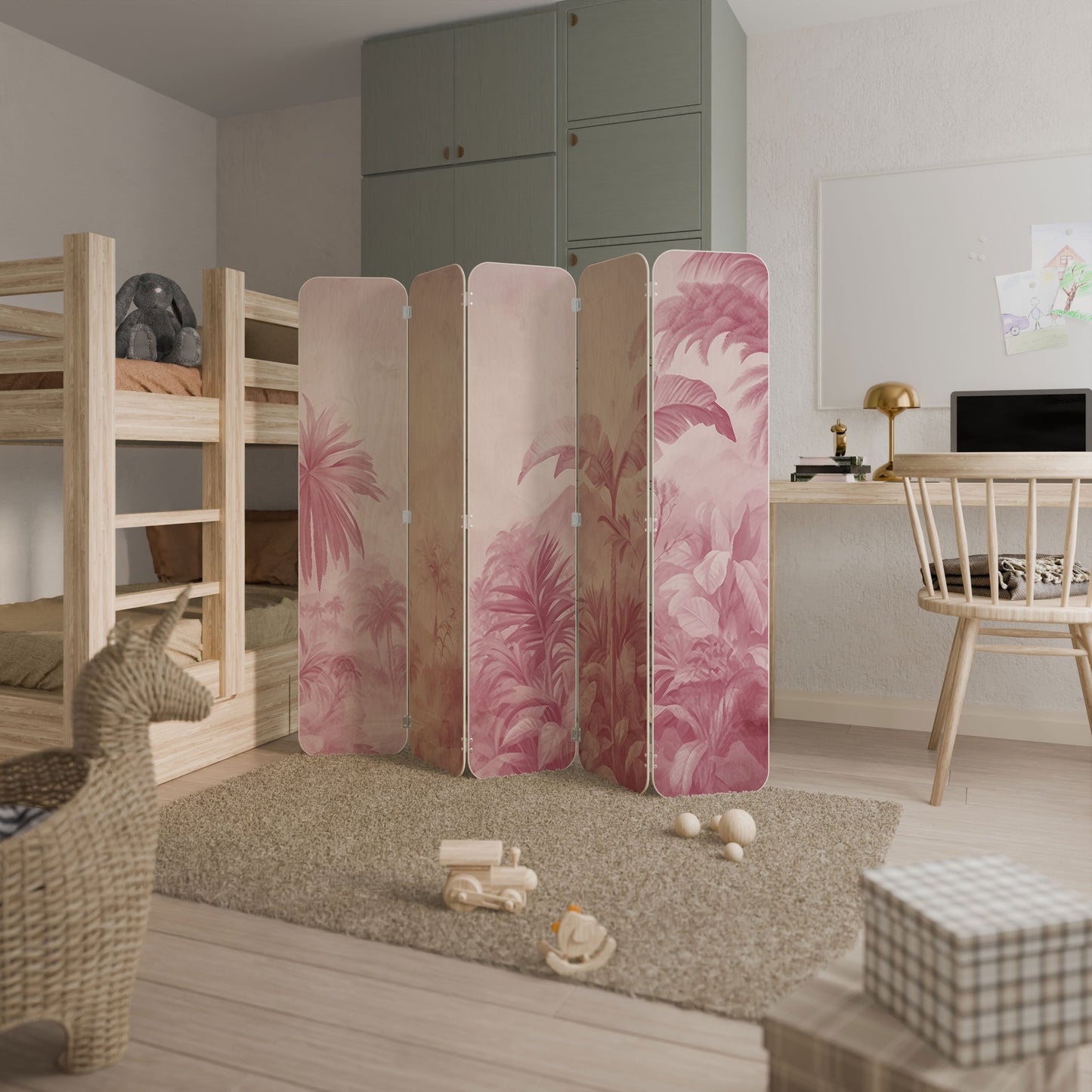 SWEET TROPICS 5-Panel Plywood Room Divider