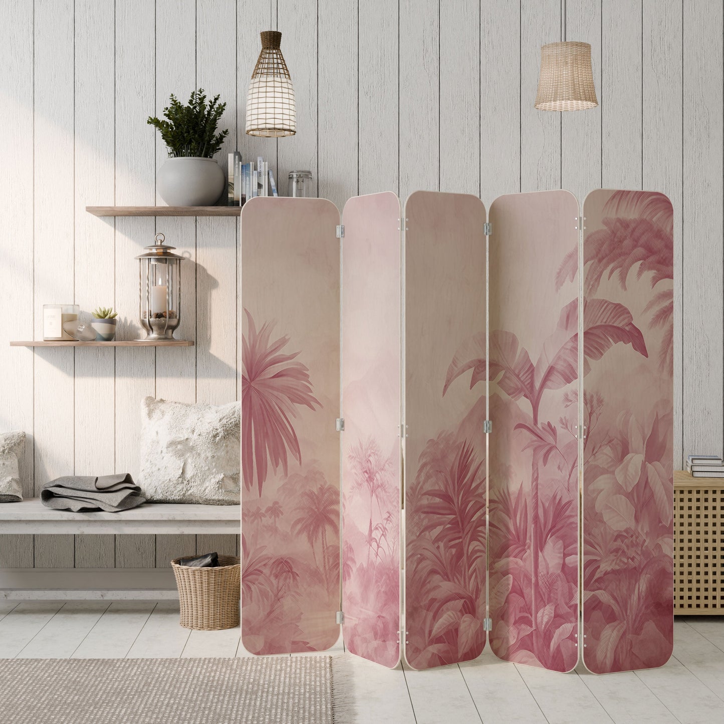 SWEET TROPICS 5-Panel Plywood Room Divider