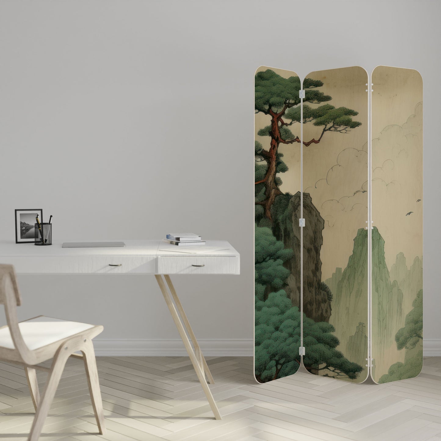 VERDURE ABYSS 3-Panel Plywood Room Divider