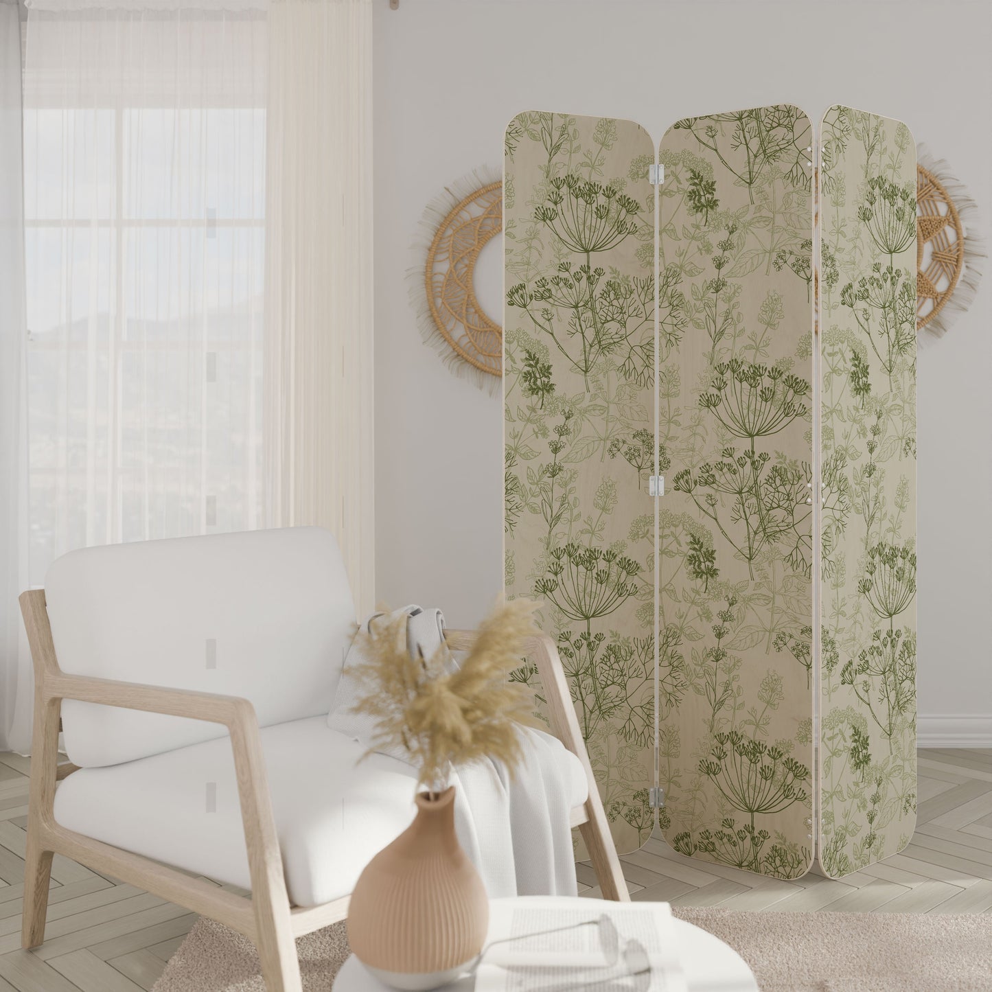 FENNEL BALDACHIN 3-Panel Plywood Room Divider