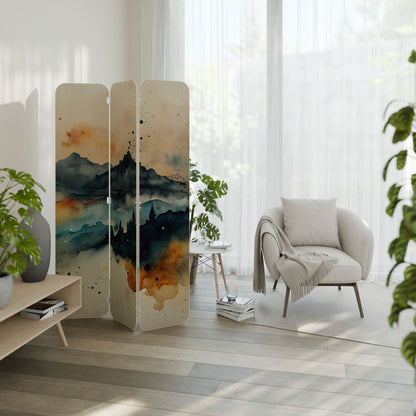 OMINOUS MOUNTAINS 3-Panel Plywood Room Divider