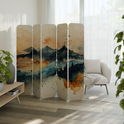 OMINOUS MOUNTAINS 5-Panel Plywood Room Divider