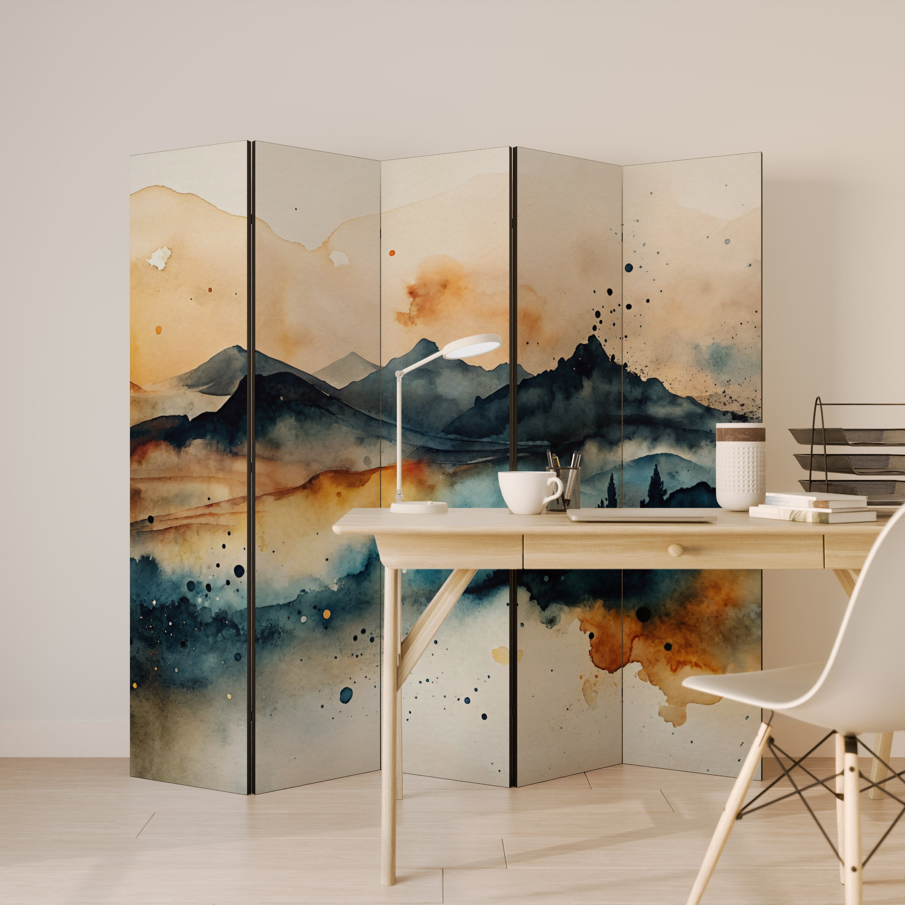 OMINOUS MOUNTAINS 5-Panel Room Divider