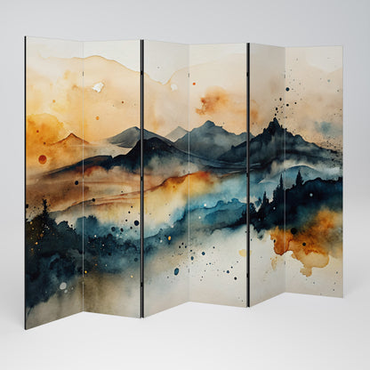 OMINOUS MOUNTAINS 6-Panel Room Divider