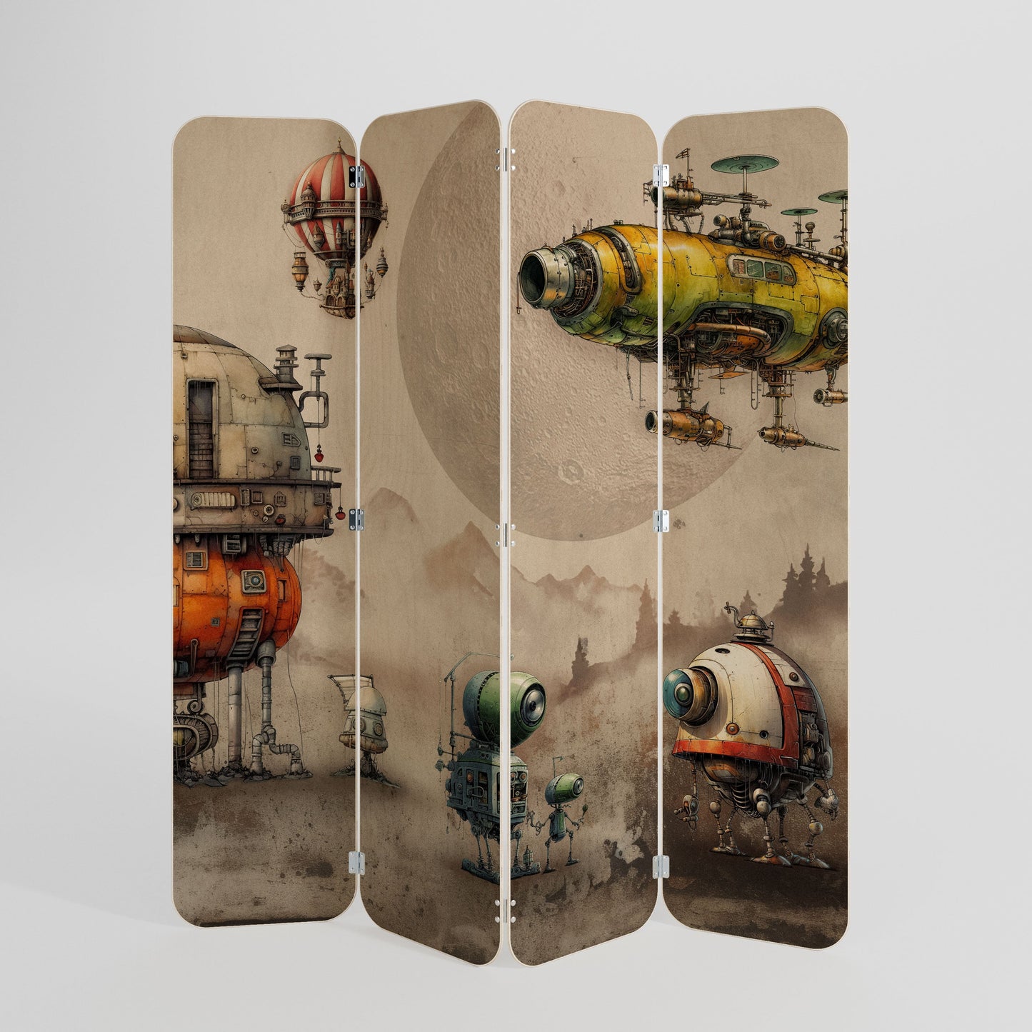 MACHINARIUM MACHINES 4-Panel Plywood Room Divider