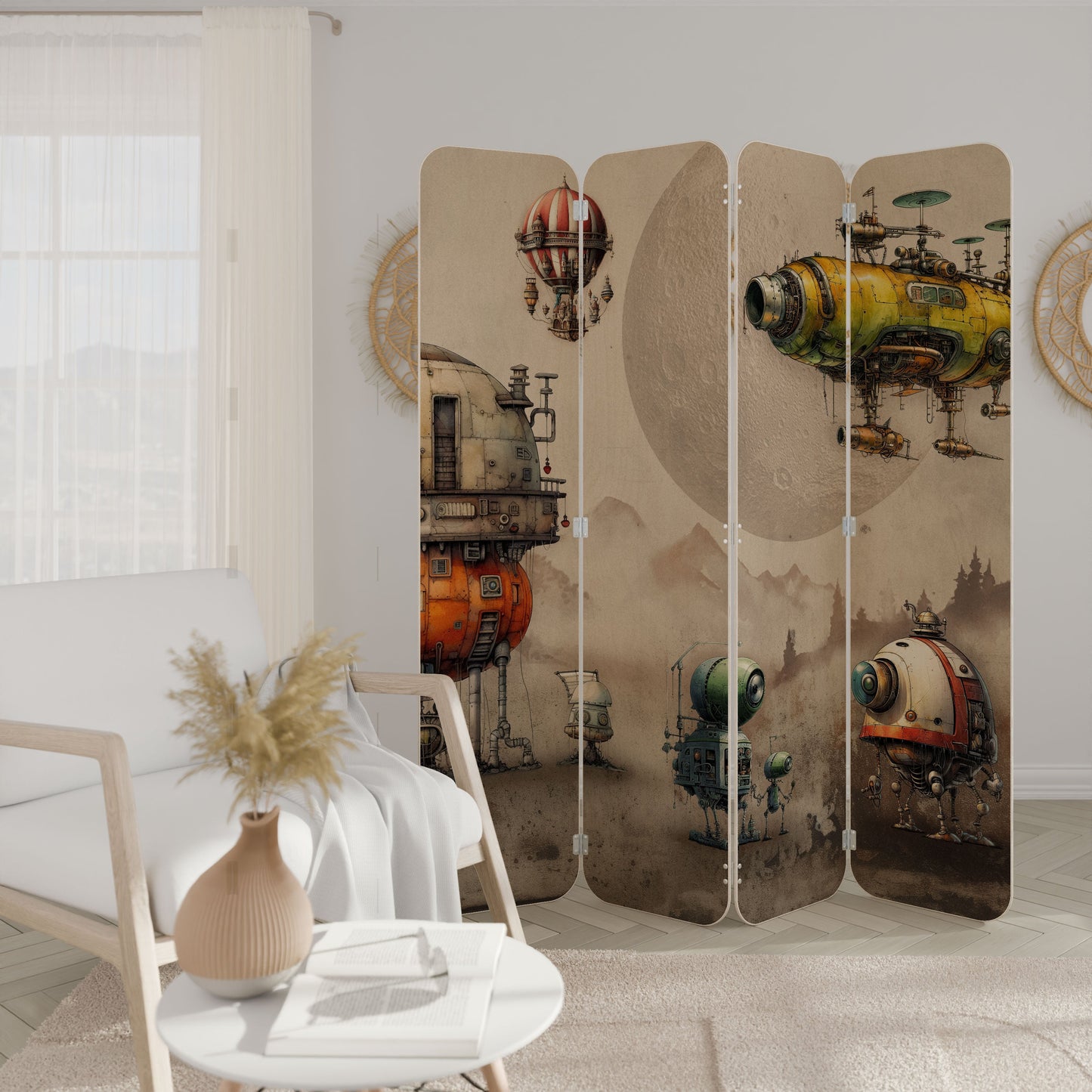 MACHINARIUM MACHINES 4-Panel Plywood Room Divider