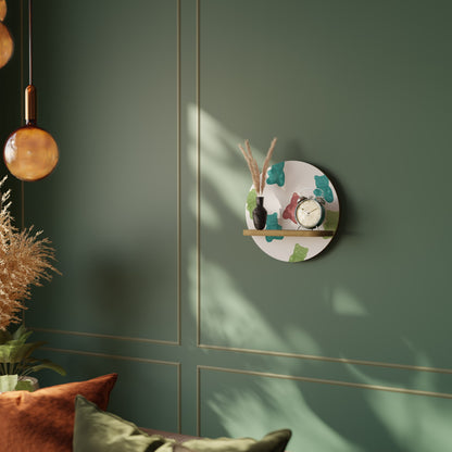 GUMMY BEARS Round Art Shelf In Oak Effect